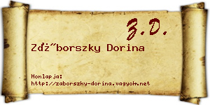 Záborszky Dorina névjegykártya