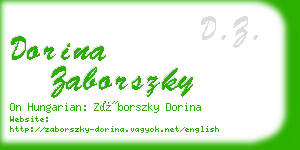 dorina zaborszky business card